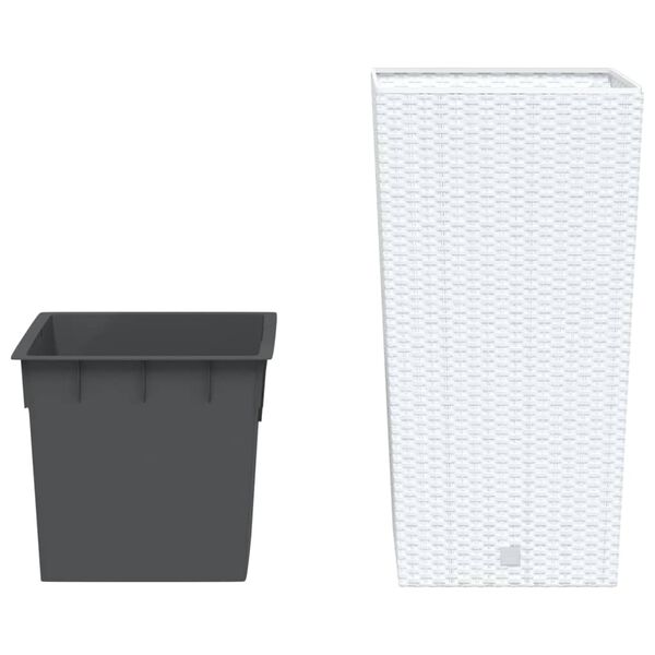 vidaXL Planter with Removable Inner White 21 / 49 L PP Rattan