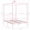 vidaXL Canopy Bed Frame without Mattress Pink Metal 140x200 cm