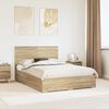 vidaXL Bed Frame with Drawer Sonoma Oak 140 x 200 cm Engineered Wood