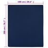 vidaXL Jersey Fitted Sheets 2 pcs Navy Blue 100x200 cm Cotton