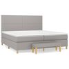 vidaXL Box Spring Bed with Mattress Light Grey 200x200 cm Fabric