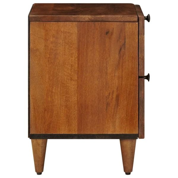 vidaXL Bedside Cabinet 2 pcs Brown 40 x 33.5 x 46 cm Solid Mango Wood