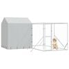 vidaXL Outdoor Dog Kennel with Roof Silver 4x4x2.5 m Galvanised Steel