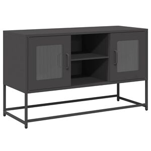 vidaXL TV Cabinet Black 100.5x39x60.5 cm Steel