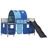 vidaXL Kids'Loft Bed Frame with Curtains, Arch, Slide Black and Blue
