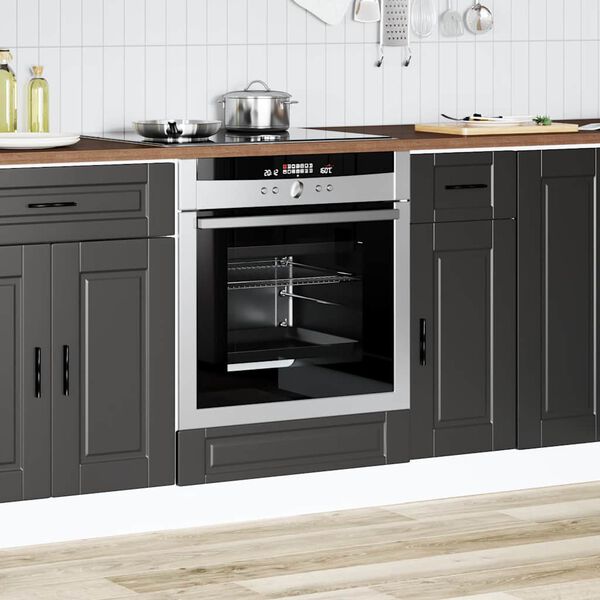 vidaXL Oven Cabinet Porto Black Engineered Wood