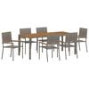 vidaXL Garden Dining Set 7 pcs Grey Poly Rattan