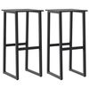 vidaXL Bar Stools 2 pcs Black 38x38x80 cm Powder-coated Steel