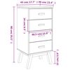 vidaXL Bedside Cabinet OLDEN White and Brown Solid Wood Pine