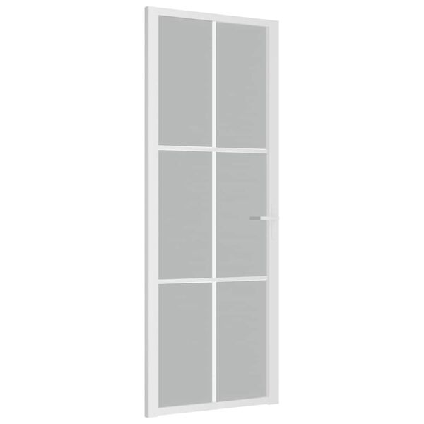 vidaXL Interior Door 76x201.5 cm White Matt Glass and Aluminium