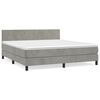 vidaXL Box Spring Bed with Mattress Light Grey 160x200 cm Velvet