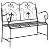 vidaXL Garden Bench 2 -Seater 104 x 54 x 93 cm Steel Black