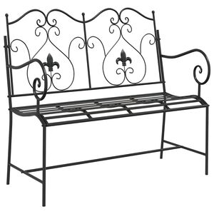 vidaXL Garden Bench 2 -Seater 104 x 54 x 93 cm Steel Black