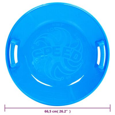vidaXL Round Sledge Blue 66.5 cm PP