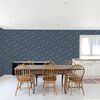 DUTCH WALLCOVERINGS Wallpaper Flower Dark Blue and Bronze