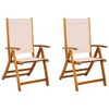 vidaXL Folding Chairs 2 pcs Solid Wood Acacia and Textilene