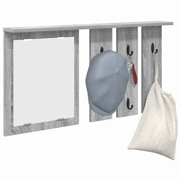 vidaXL Wall-Mounted Coat Rack with Shelf Grey sonoma 85 x 10 x 45 cm