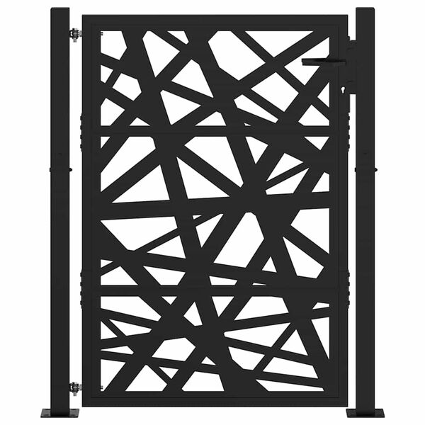 vidaXL Garden Gate Black 100x125 cm Steel Light Design