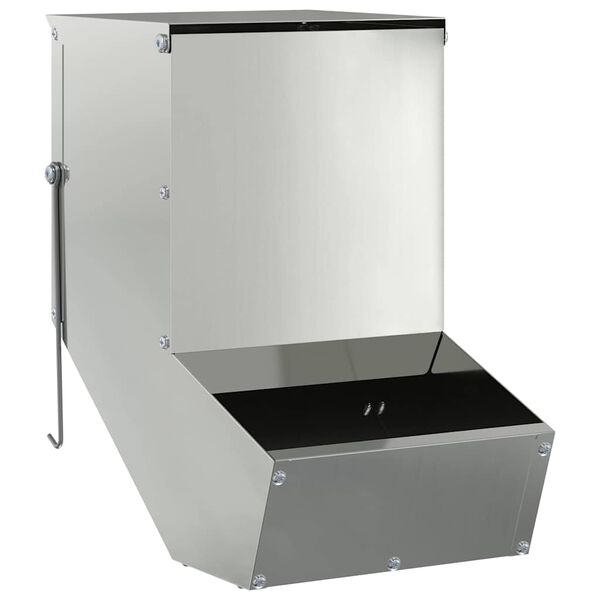 vidaXL Rabbit Feeder Silver 17.5 x 26 x 28.5 cm Galvanised Steel