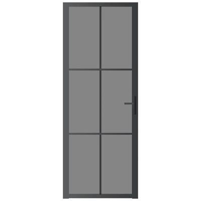 vidaXL Interior Door 76x201.5 cm Black ESG Glass and Aluminium