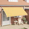 vidaXL Manual Retractable Awning 400 cm Orange and White Stripes
