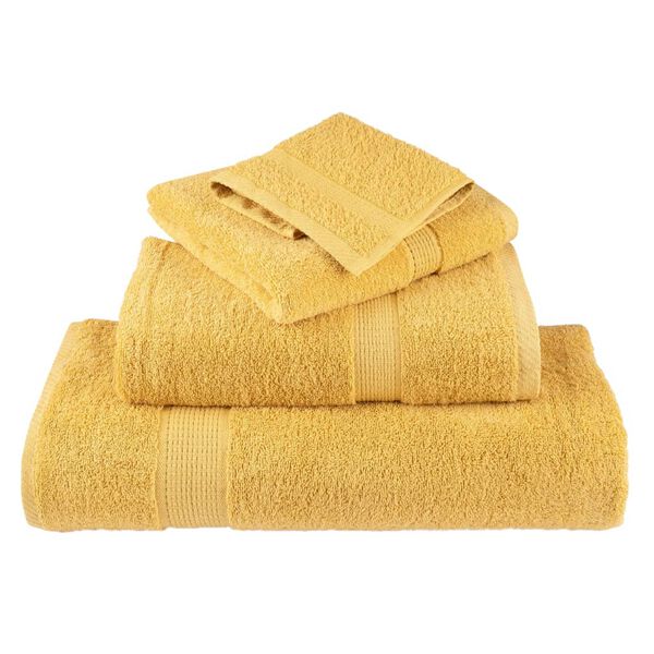 vidaXL Premium Towels "SOLUND" 2 pcs Gold 100x200 cm 600 gsm