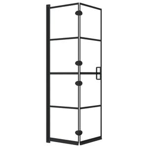 vidaXL Folding Shower Enclosure ESG 80x140 cm Black