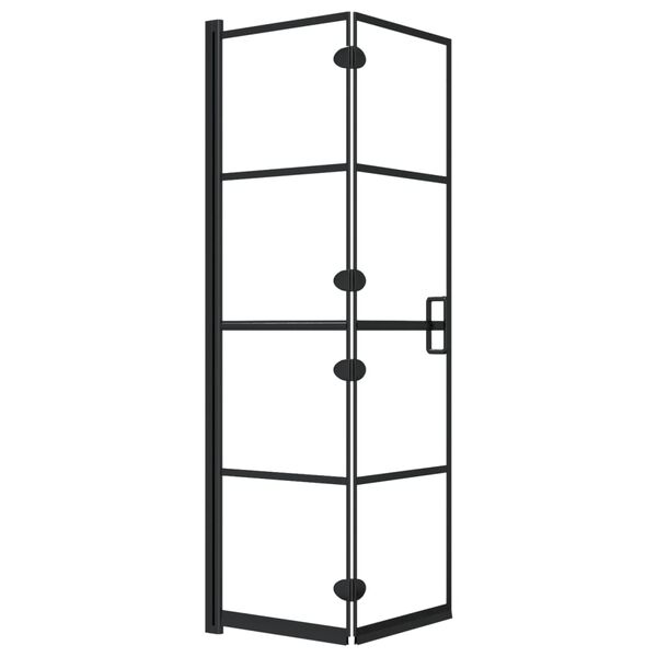 vidaXL Folding Shower Enclosure ESG 80x140 cm Black