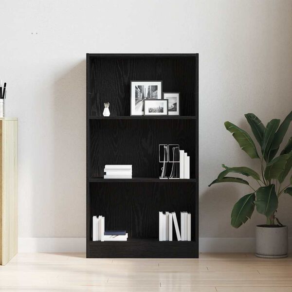 vidaXL Bookcase Black Oak 60x24x109 cm Engineered Wood