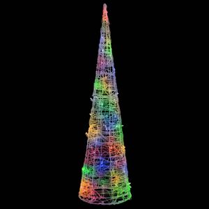 vidaXL Acrylic Decorative Pyramid LED Light Cone Colourful 120 cm