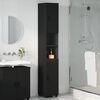 vidaXL Bathroom Tall Cabinet Black 30 x 35 x 192 cm Engineered wood