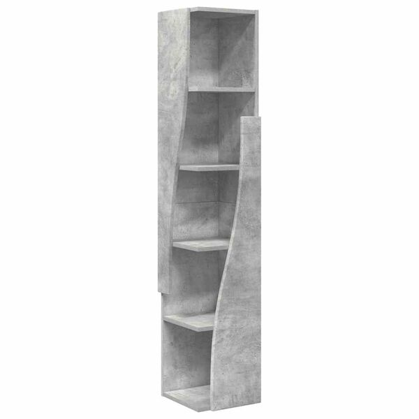 vidaXL Corner Cabinet Concrete Grey 27.5x27x140cm Engineered Wood