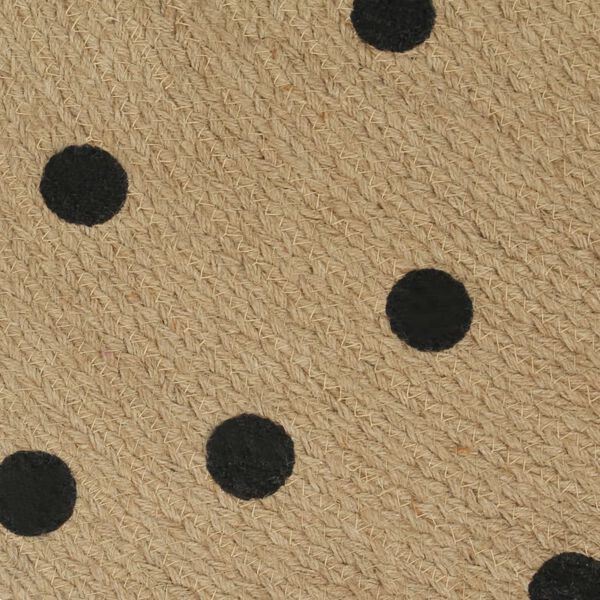 vidaXL Handmade Rug Jute with Print Polka Dot 90 cm