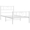 vidaXL Metal Bed Frame without Mattress with Footboard White 90x190cm