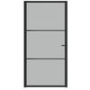 vidaXL Interior Door 102.5x201.5 cm Black Matt Glass and Aluminium