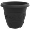 vidaXL Round Flower Pot 24 pcs Black &Oslash; 39 x 32 cm Plastic