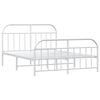 vidaXL Metal Bed Frame without Mattress with Footboard White 140x190cm