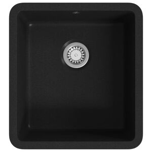 vidaXL Granite Kitchen Sink Single Basin Black