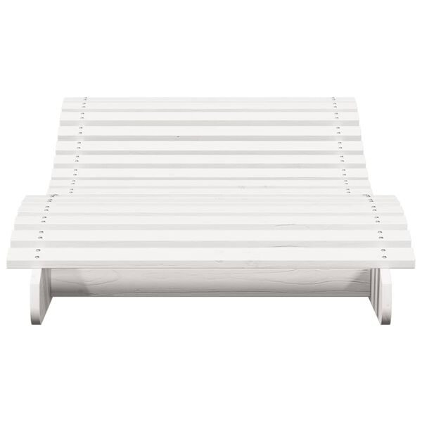 vidaXL Sun Lounger White 205x80x31.5 cm Solid Wood Pine