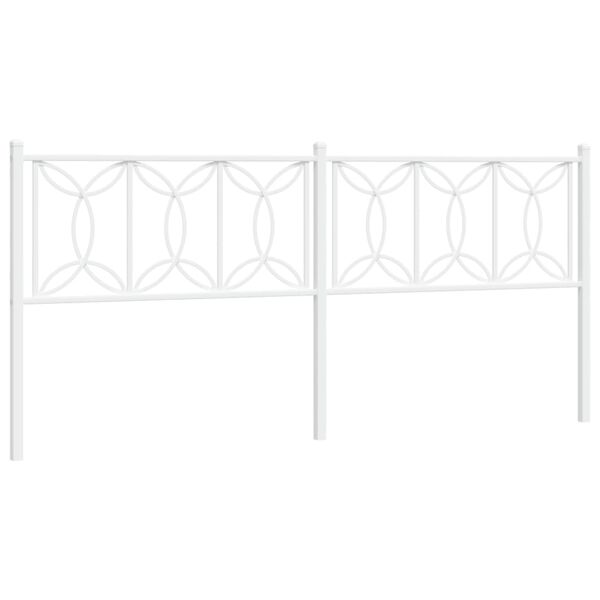 vidaXL Metal Headboard White 193 cm