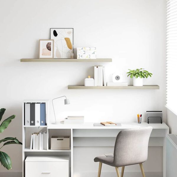 vidaXL Floating Wall Shelves 2 pcs Oak 120x23.5x3.8 cm MDF