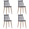 vidaXL Dining Chairs 4 pcs Black Plastic