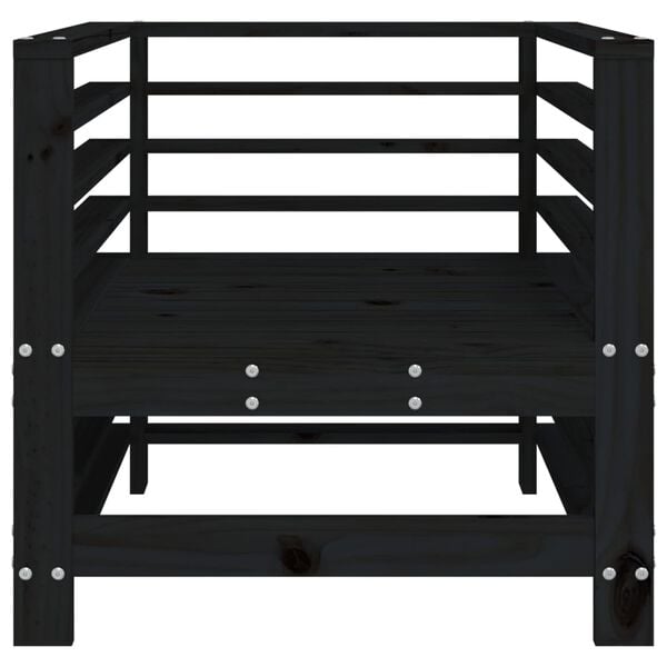 vidaXL Garden Chairs 2 pcs Black Solid Wood Pine