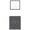 vidaXL 2 Piece Bathroom Furniture Set Grey Engineered Wood