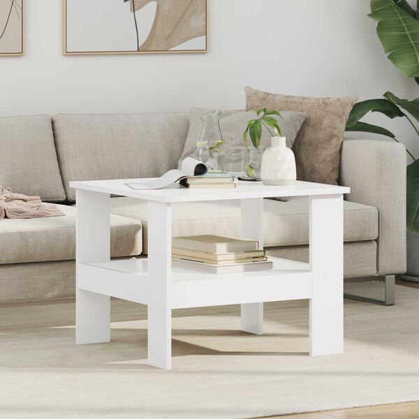vidaXL Coffee Table White 57 x 55 x 45 cm Engineered Wood
