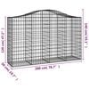 vidaXL Arched Gabion Baskets 8 pcs 200x50x120/140 cm Galvanised Iron