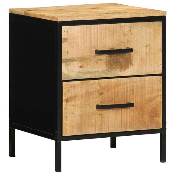 vidaXL Bedside Cabinet with Drawer Brown and Black 40 x 35 x 50 cm