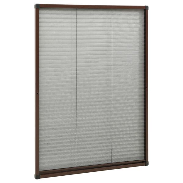 vidaXL Plisse Insect Screen for Windows Aluminium Brown 80x120 cm