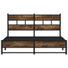 vidaXL Metal Bed Frame without Mattress Smoked Oak 150x200 cm King Size