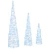 vidaXL Christmas Tree 3 pcs 90 LEDs Cold white 20 x 20 x 80 cm Acrylic